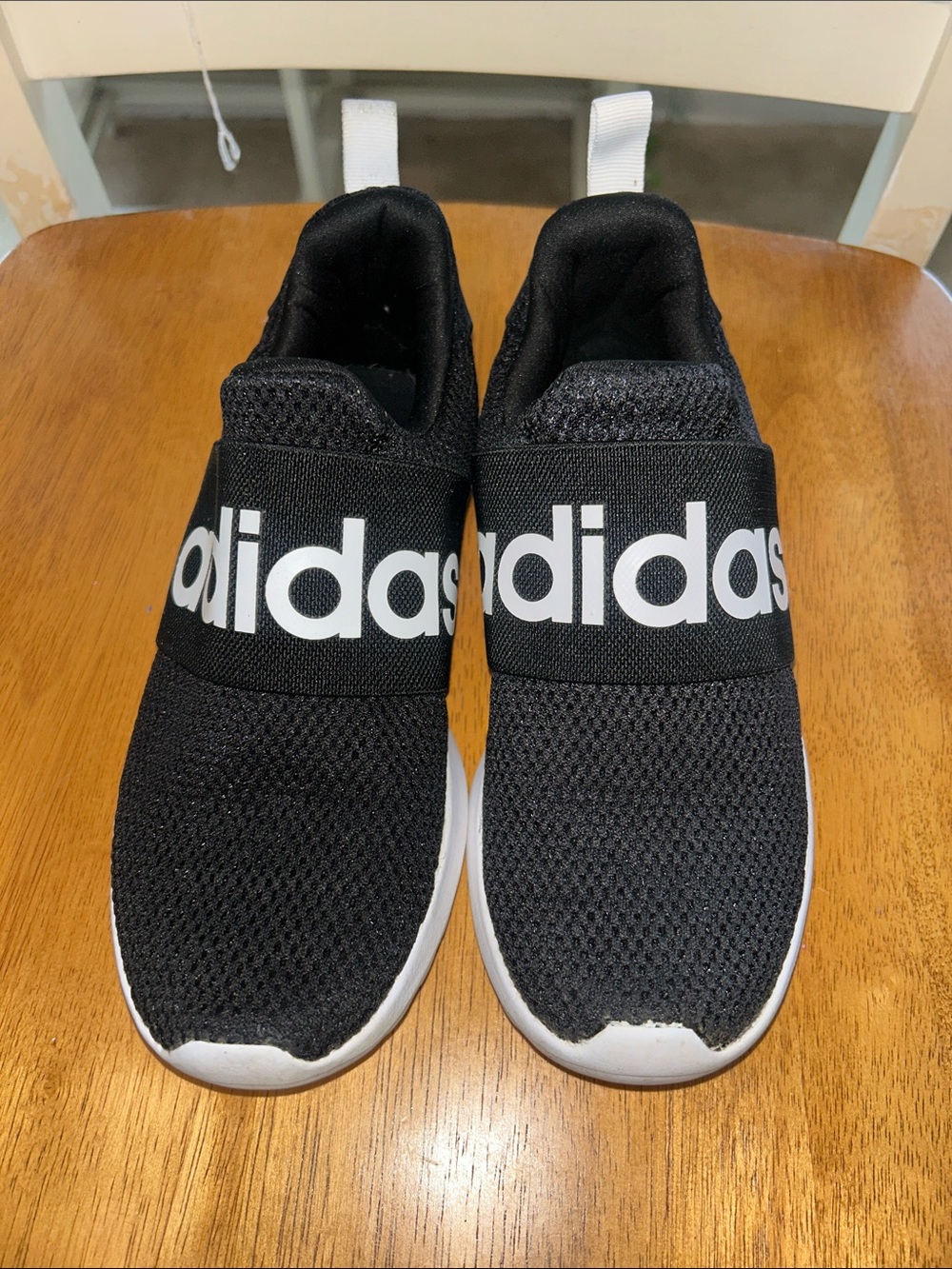 adidas Kids Black Slip-On Sneakers with White Logo